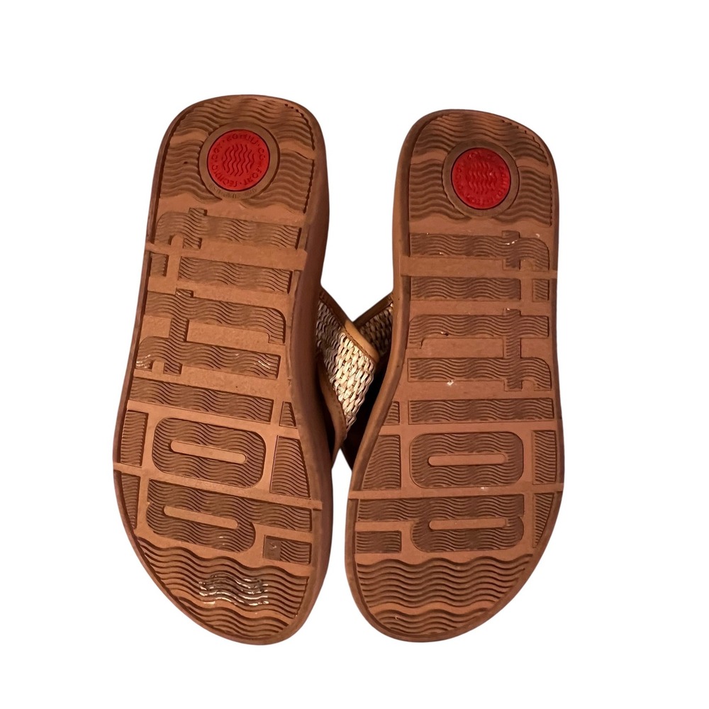 FitFlop Microwobbleboard Raffia Slide Sandals Tan Womens US 8 EU 39 - Picture 6 of 6